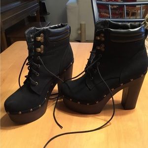 Cute black lace up heels